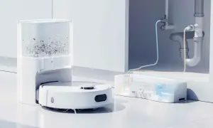 Tabla de soluciones Roomba: robot aspirador con base de autovaciado y sistema de conexión a desagüe para una limpieza sin interrupciones.
