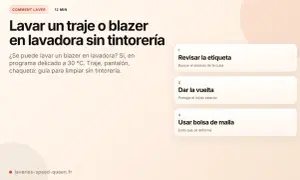 Guía para lavar un traje o blazer en lavadora sin tintorería. Aprende a cuidar tu ropa delicada.