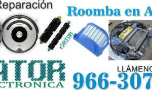 Servicio de reparación Roomba en Alicante. Mantenimiento y repuestos para tu robot aspirador. Llámanos al 966-307-143.