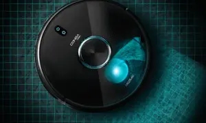 Robot aspirador Conga negro con luz azul, parece que mi conga no se conecta a la app.
