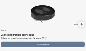 Robot aspirador Roomba con error C512. Jaime necesita ayuda para conectarlo.