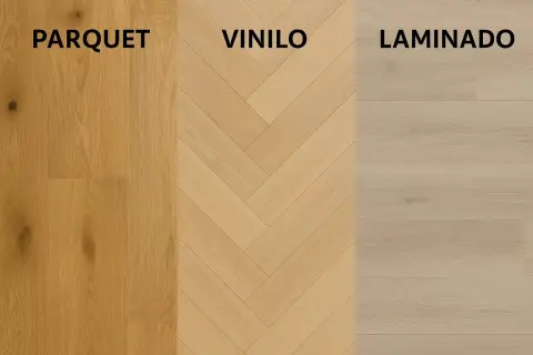 Tres tipos de suelo: parquet, vinilo y laminado. El parquet es la tarima flotante más natural.