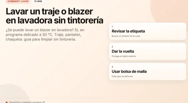 Guía para lavar un traje o blazer en lavadora sin tintorería. Aprende a cuidar tu ropa delicada.