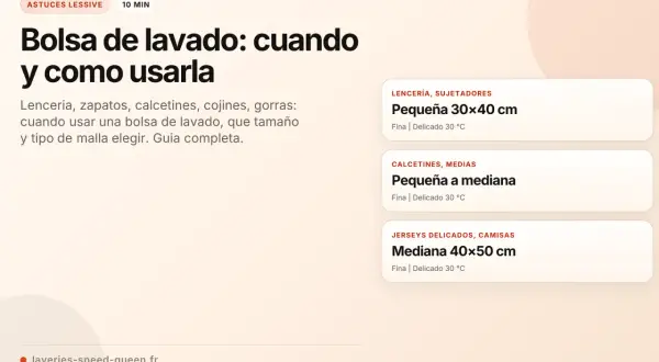 Guía para usar la bolsa de lavado: protege tu lencería y prendas delicadas con el programa delicado lavadora adecuado.