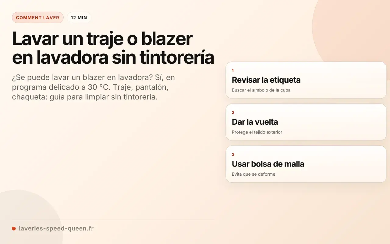 Guía para lavar un traje o blazer en lavadora sin tintorería. Aprende a cuidar tu ropa delicada.