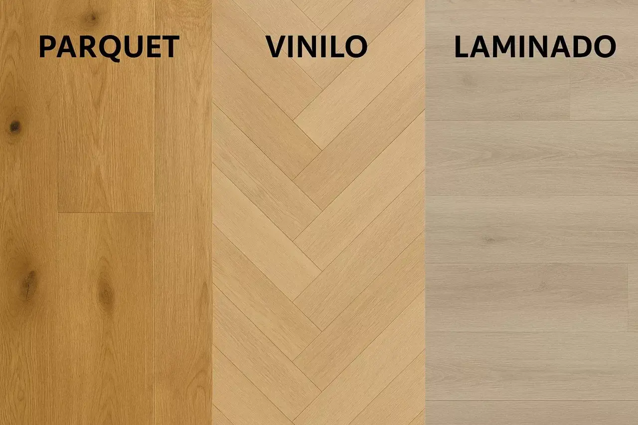 Tres tipos de suelo: parquet, vinilo y laminado. El parquet es la tarima flotante más natural.
