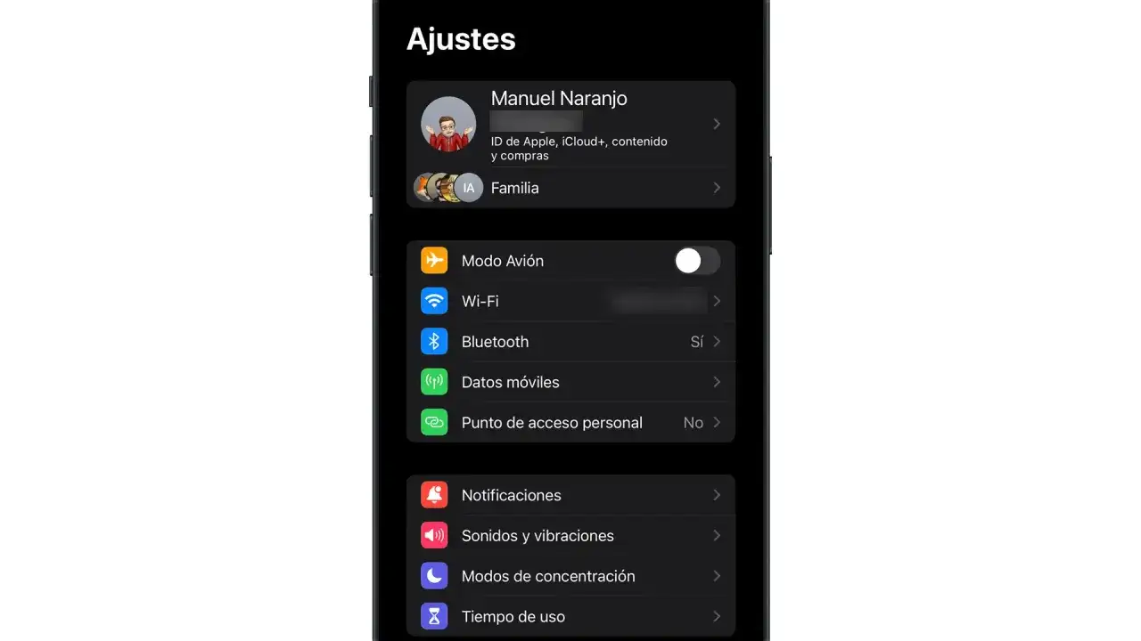 Ajustes del teléfono. Para conectar Alexa a Wi-Fi, ve a la sección Wi-Fi.