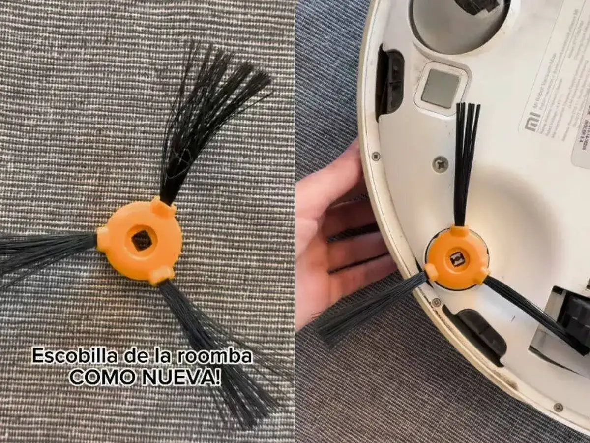 Escobilla lateral de robot aspirador, lista para evitar averías en tu Cecotec. ¡Como nueva!