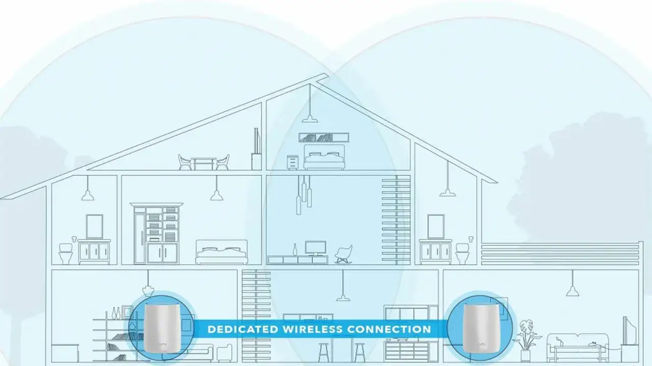 Dos routers crean una red inal&aacute;mbrica en una casa. El SSID del router es el nombre de tu red Wi-Fi.