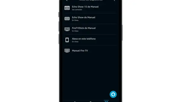 Lista de dispositivos Alexa. Aquí puedes ver cómo cambiar el wifi de Alexa en tu teléfono o Fire TV.