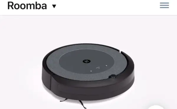 Aspiradora Roomba negra, lista para limpiar tu hogar. Imagina controlarla con Alexa.