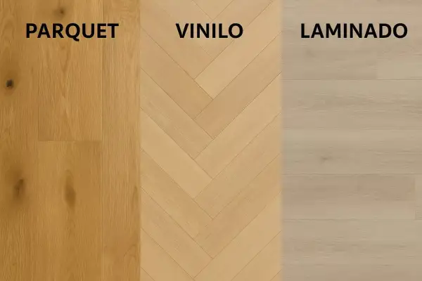 Tres tipos de suelo: parquet, vinilo y laminado. El parquet es la tarima flotante más natural.