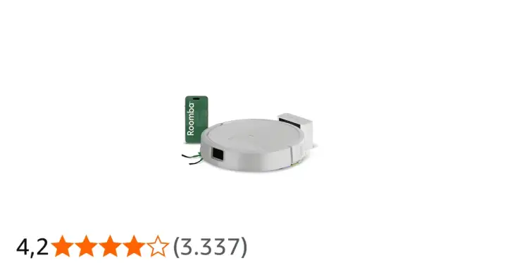 Robot aspirador Roomba blanco con base de carga y tarjeta verde. ¿Problema error 16?